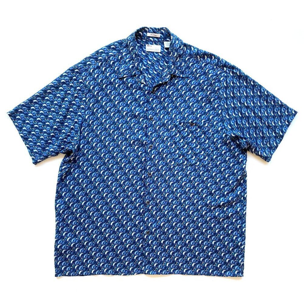 Natural Issue Retro Geometric Silky Touch Shirt L